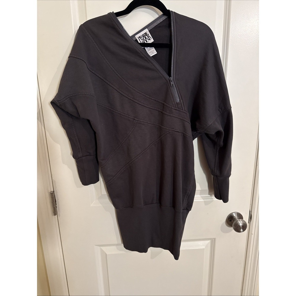 Prairie Underground Half Zip Asymmetrical Sweatshirt Mini Dress Size Medium
